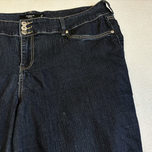 Torrid Jeans Womens 24R Blue Denim 3 Button Zipper Leg Jegging Pants Plus Size - Picture 4 of 9